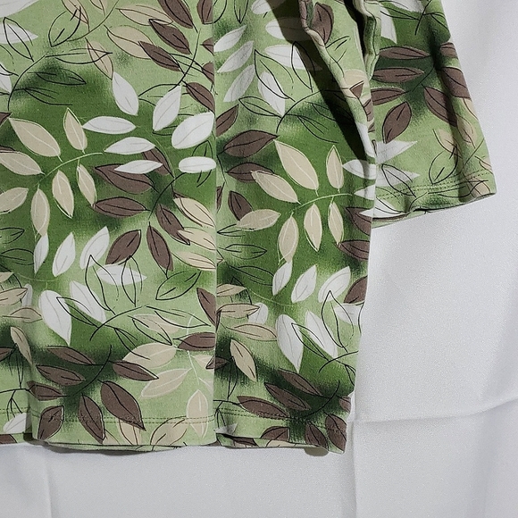 Carroll Reed Green Leaf/Fern 3/4 Sleeve Cotton Shirt - Size XLarge - Picture 11 of 13
